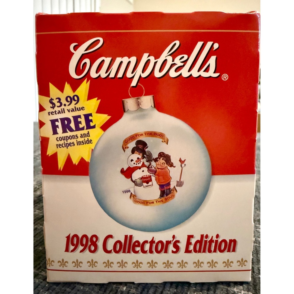 Campbell's Soup Ornament 1998 Collector's Edition Good Vintage Campbell Kids Box